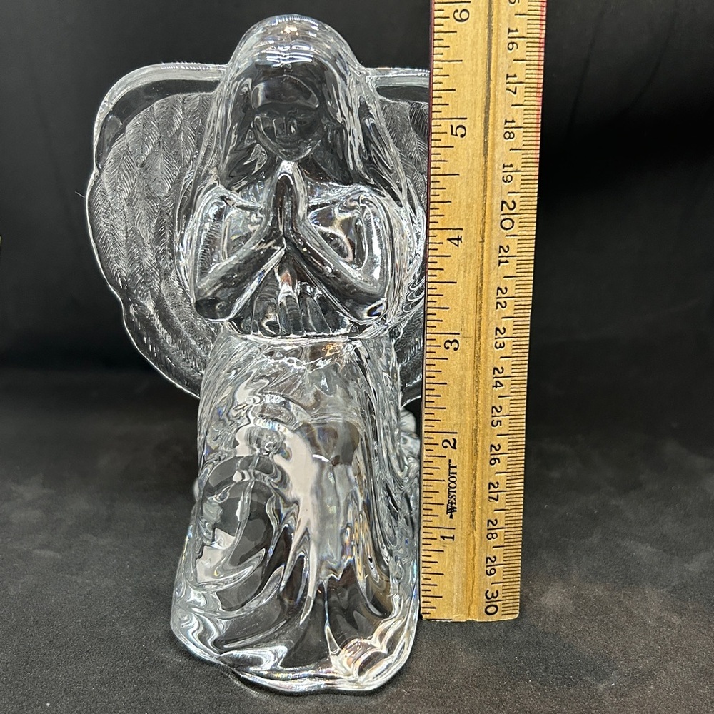 Vintage Lead Crystal Praying Kneeling Angel Tea Light Votive Candle Holder - Picture 8 of 11